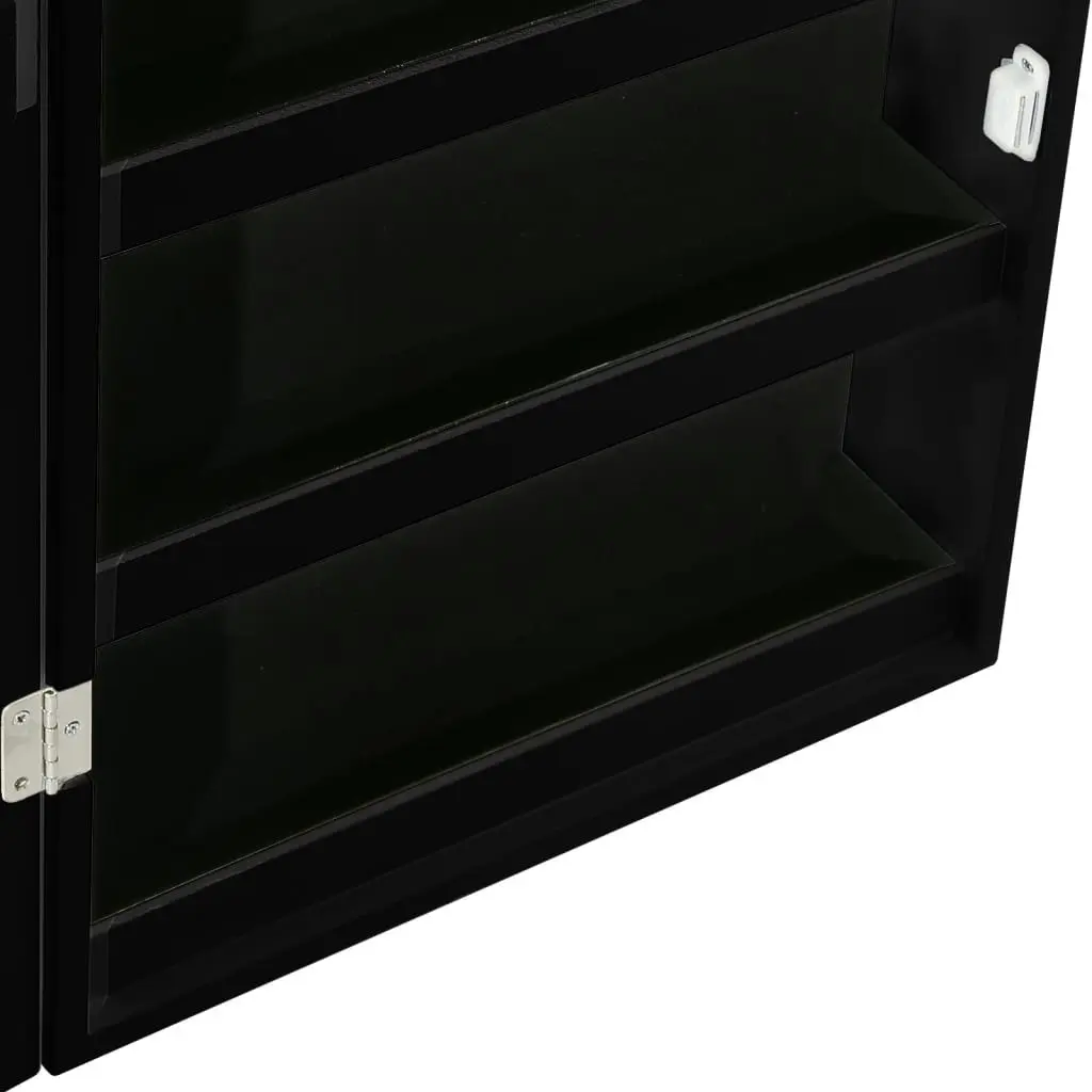 Mirror Jewellery Cabinet with LED Lights Wall Mounted Black 353254