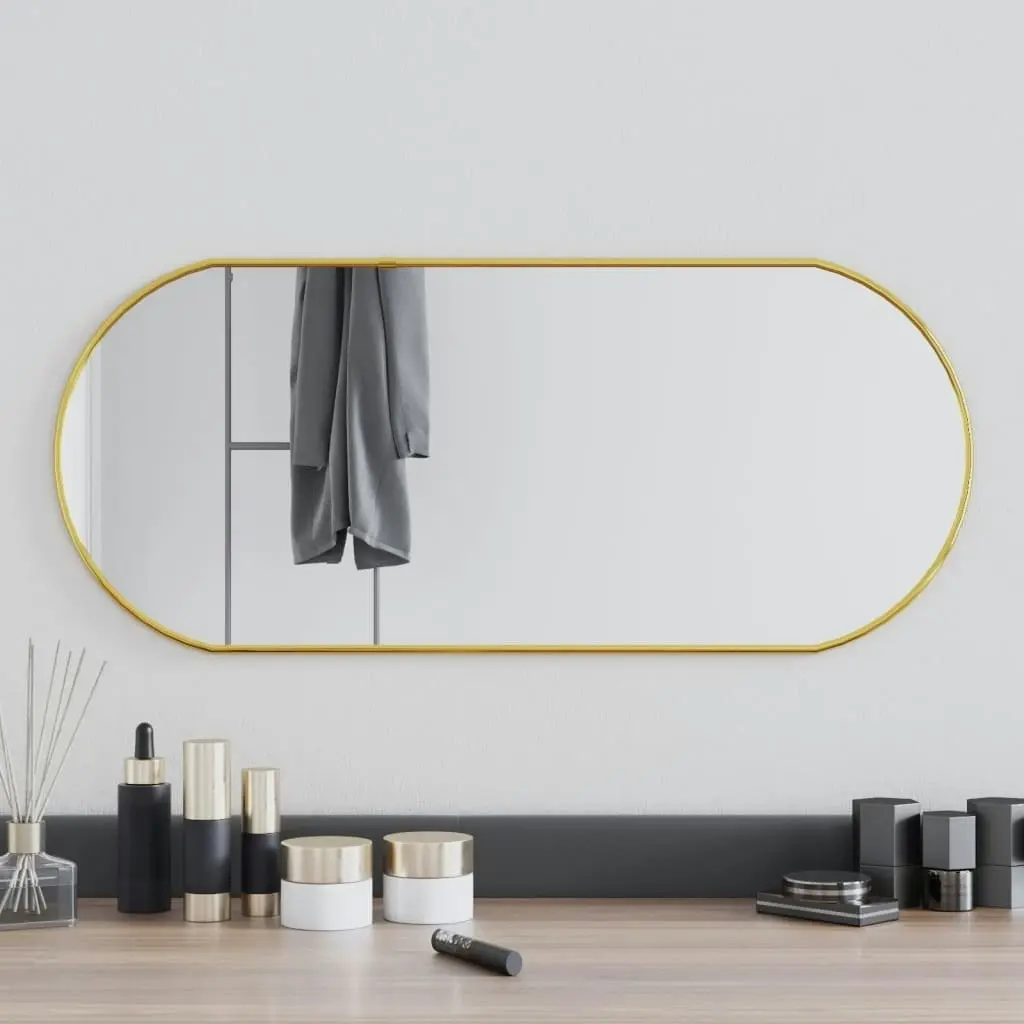 Wall Mirror Gold 70x30 cm Oval 348198