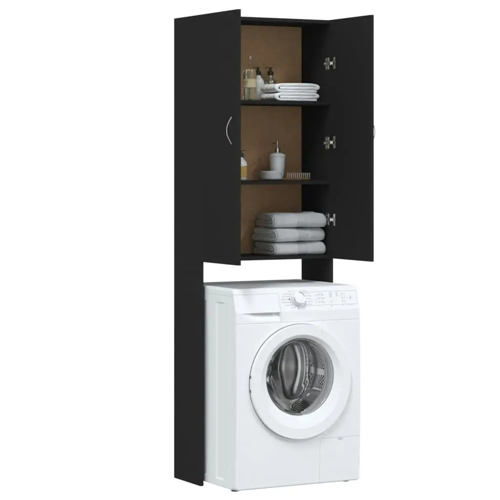 Washing Machine Cabinet Black 64x25.5x190 cm 808414