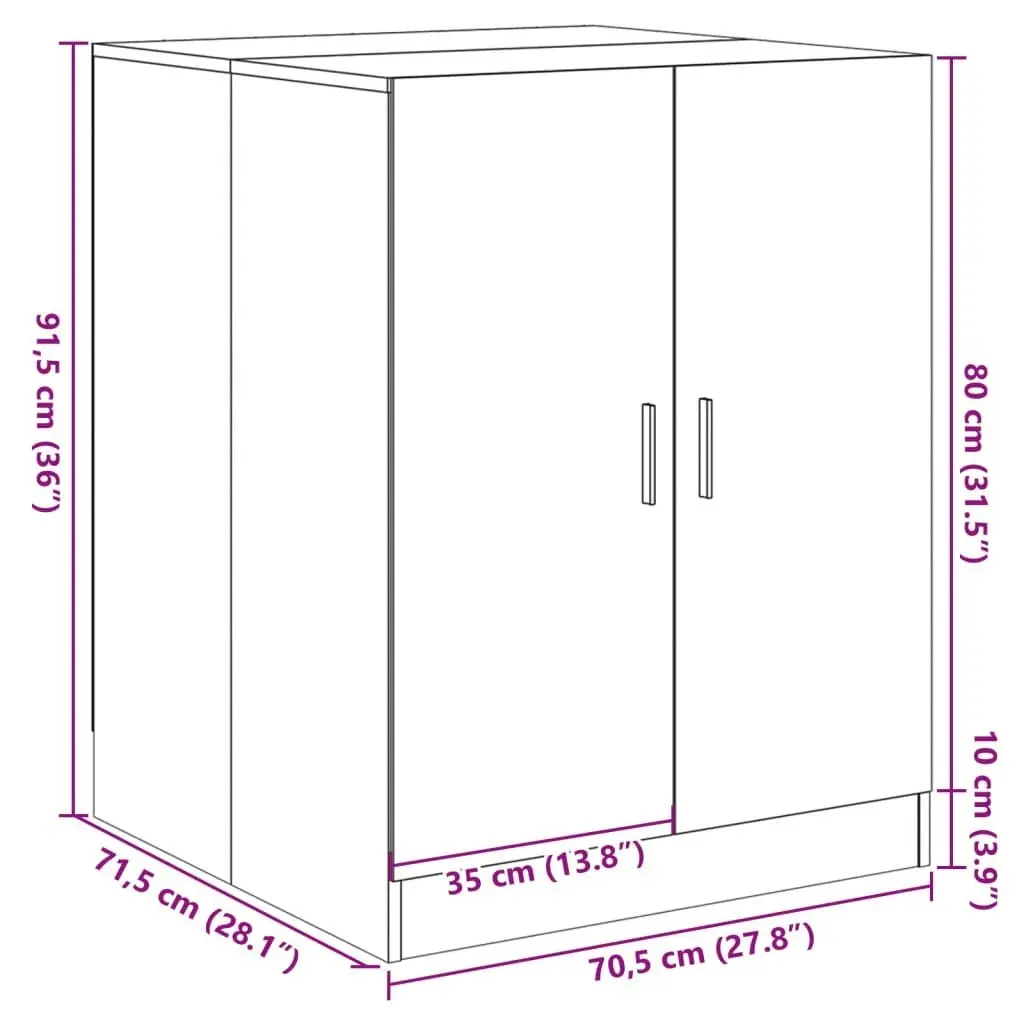 Washing Machine Cabinet Sonoma Oak 70.5x71.5x91.5 cm 849649