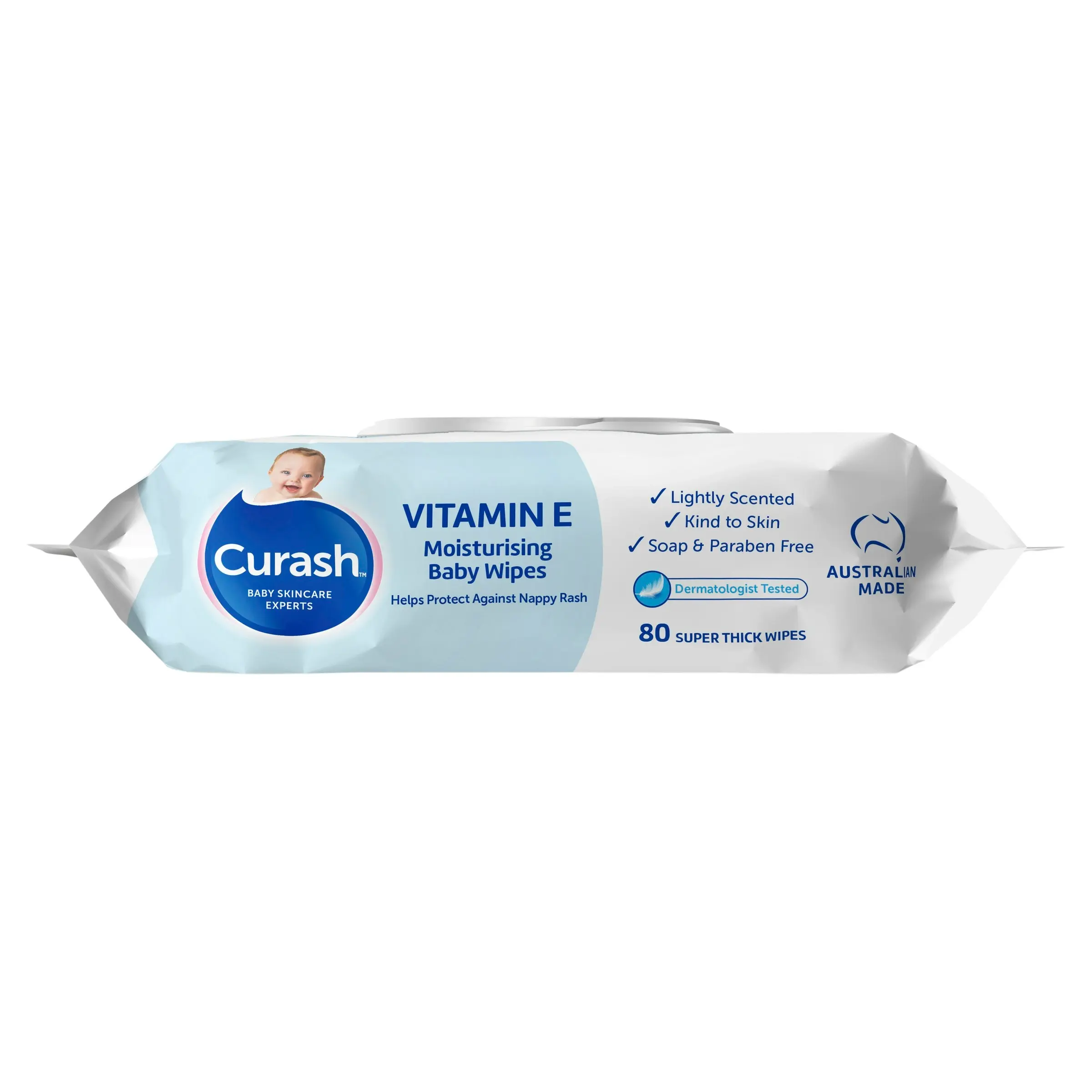 Curash Babycare Vitamin E Baby Wipes 3 x 80 Pack