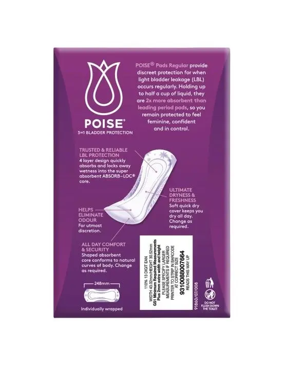 Poise Pads Regular 16 Pack