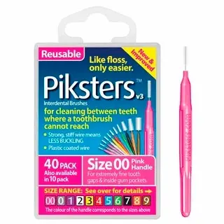 Piksters Interdental Brush Size 00 Pink 40 Pack