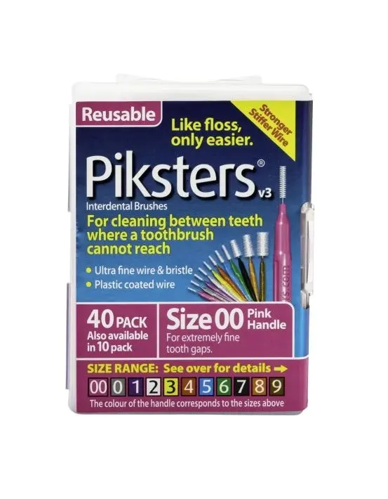 Piksters Interdental Brush Size 00 Pink 40 Pack