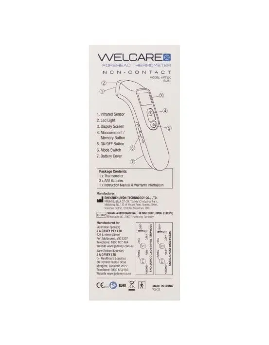 Welcare Digital Forehead Thermometer WFT200