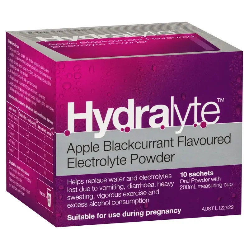 Hydralyte Electrolyte Powder Apple Blackcurrant 10 Pack