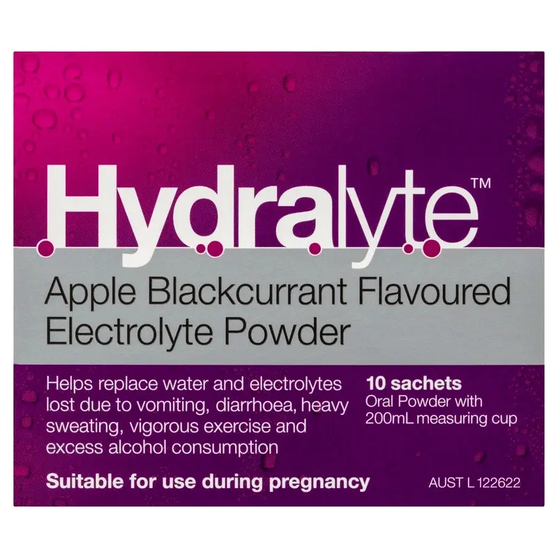 Hydralyte Electrolyte Powder Apple Blackcurrant 10 Pack