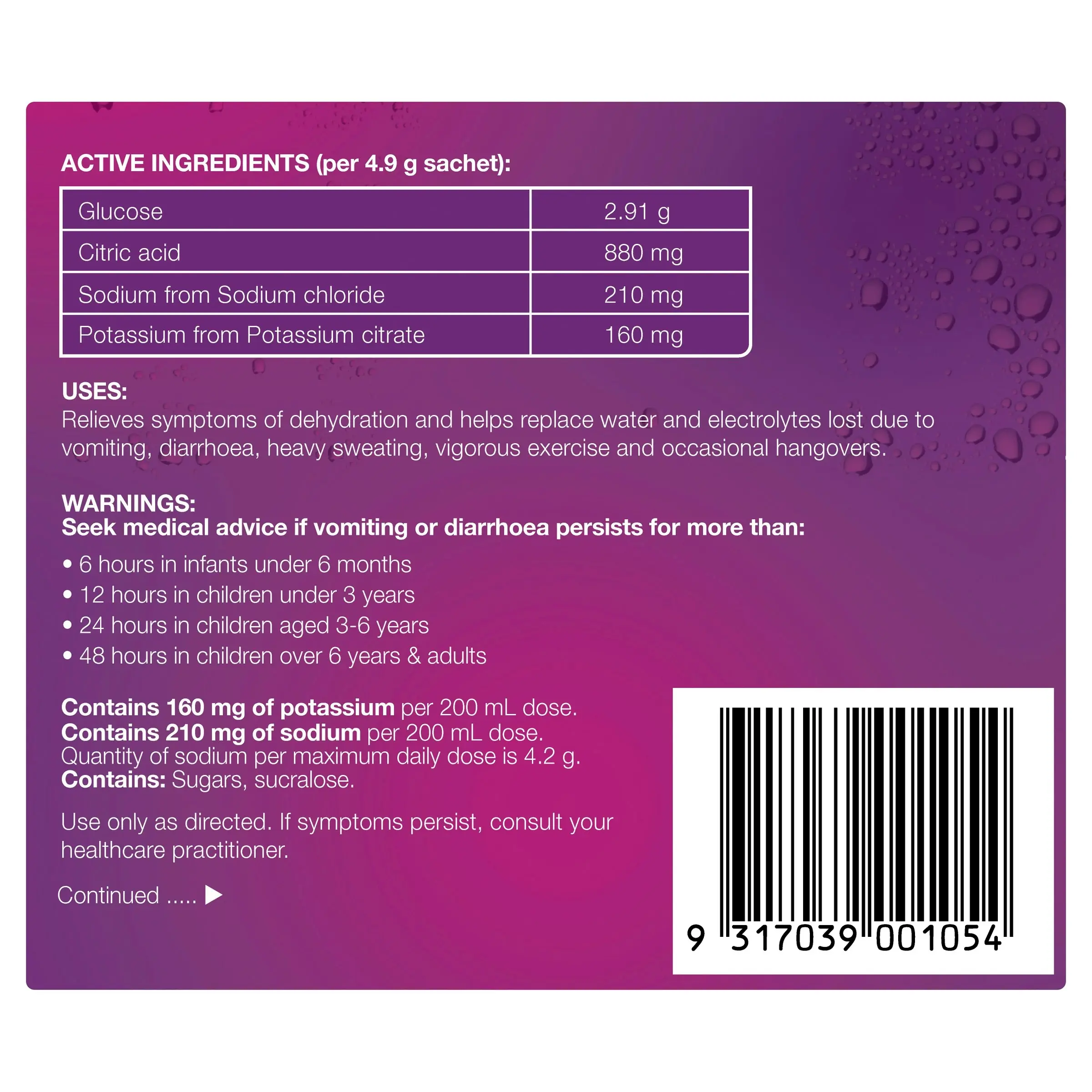 Hydralyte Electrolyte Powder Apple Blackcurrant 10 Pack