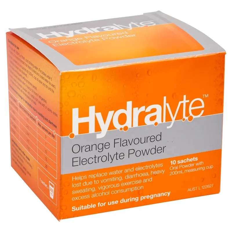 Hydralyte Electrolyte Powder Orange 10 Pack