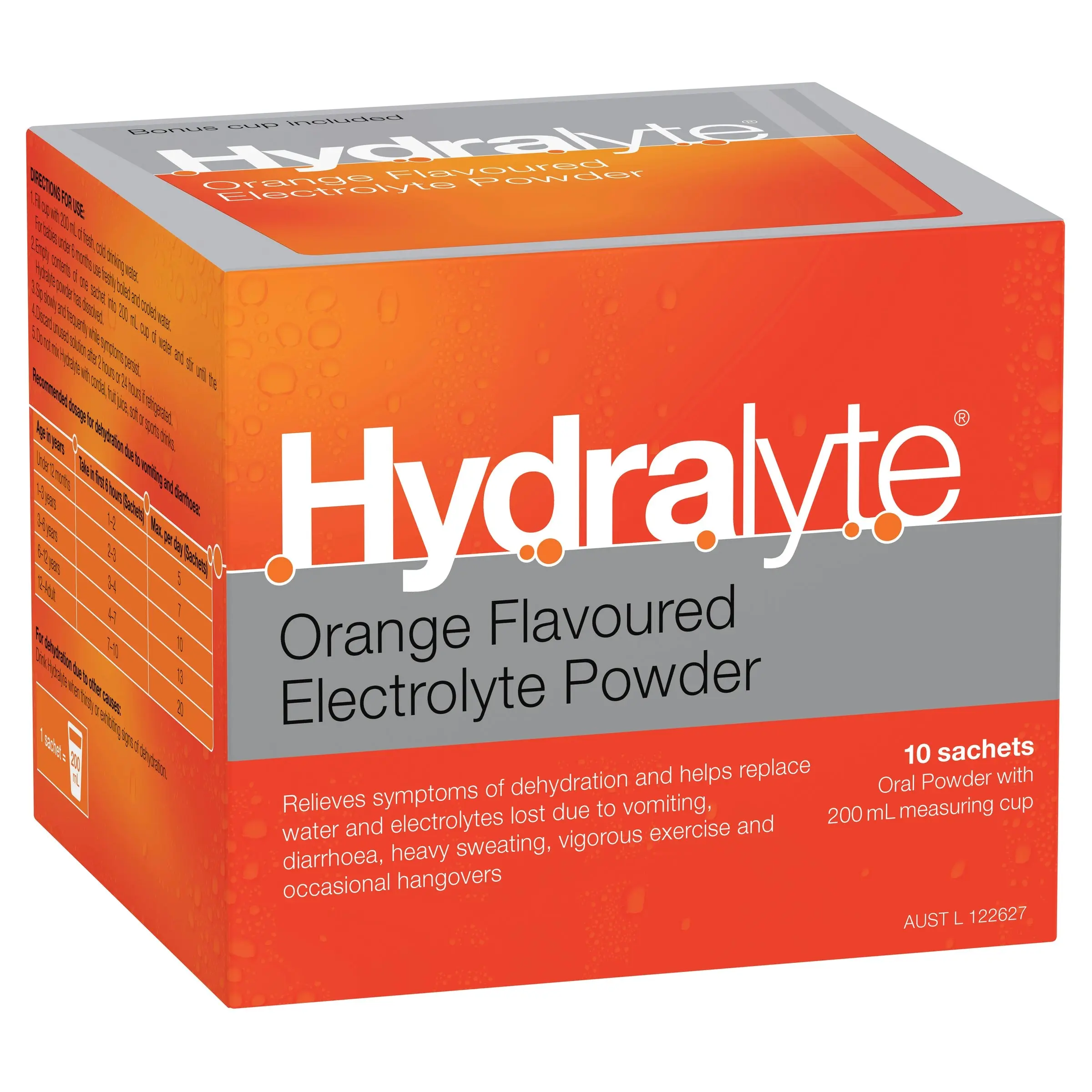 Hydralyte Electrolyte Powder Orange 10 Pack