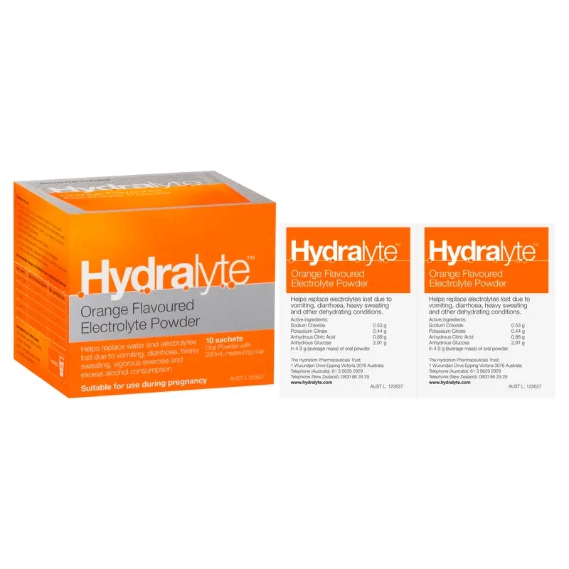 Hydralyte Electrolyte Powder Orange 10 Pack