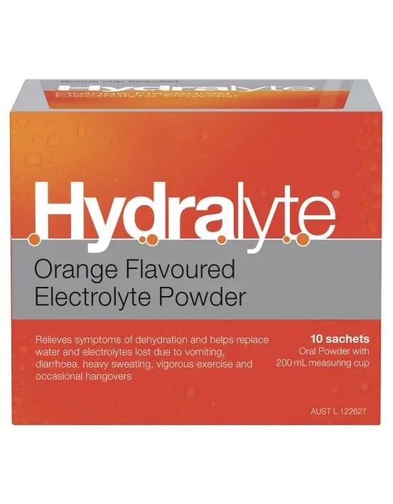 Hydralyte Electrolyte Powder Orange 10 Pack