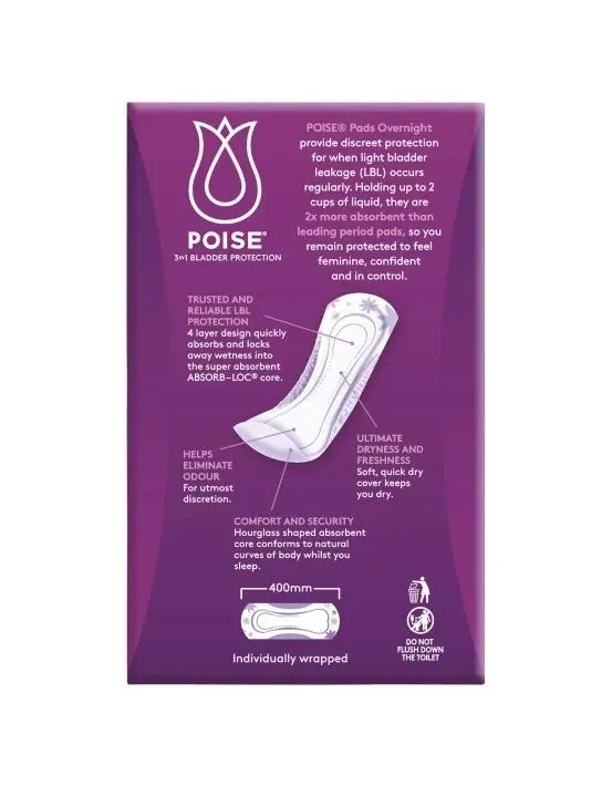 Poise Pads Overnight 8 Pack