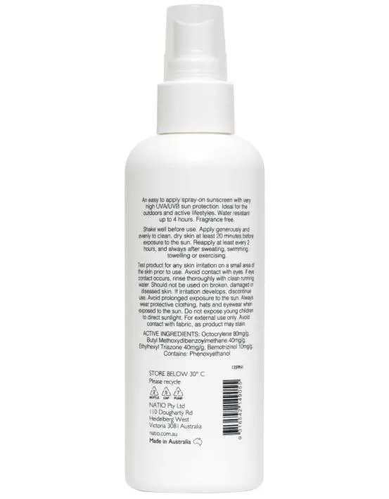 Natio Ultra Light Sunscreen SPF 50+ 200ml