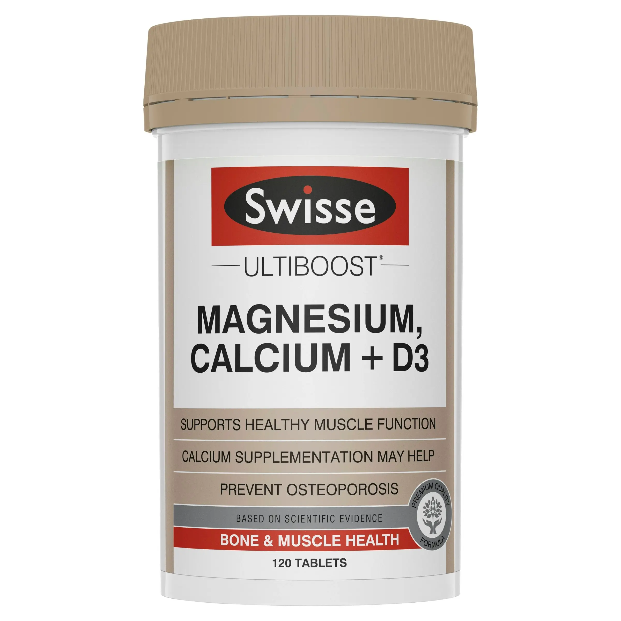 Swisse Ultiboost Magnesium, Calcium + D3 120 Tablets