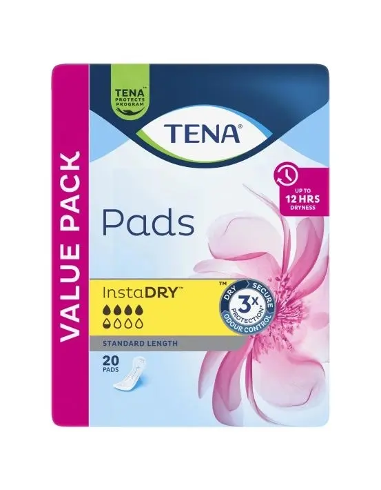 TENA Pads InstaDRY Standard Length 20 Pads