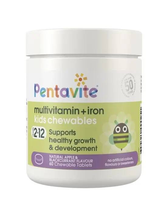 Pentavite Multivitamin + Iron Kids Chewables 60 Chewable Tablets