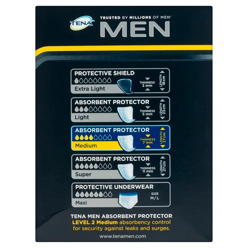 TENA Men Absorbent Protector Level 2 Medium 10 Pack