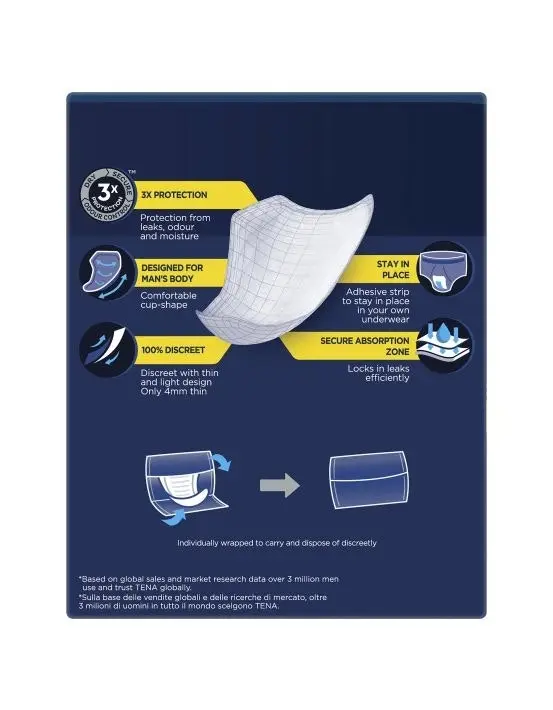 TENA Men Absorbent Protector Level 2 Medium 10 Pack