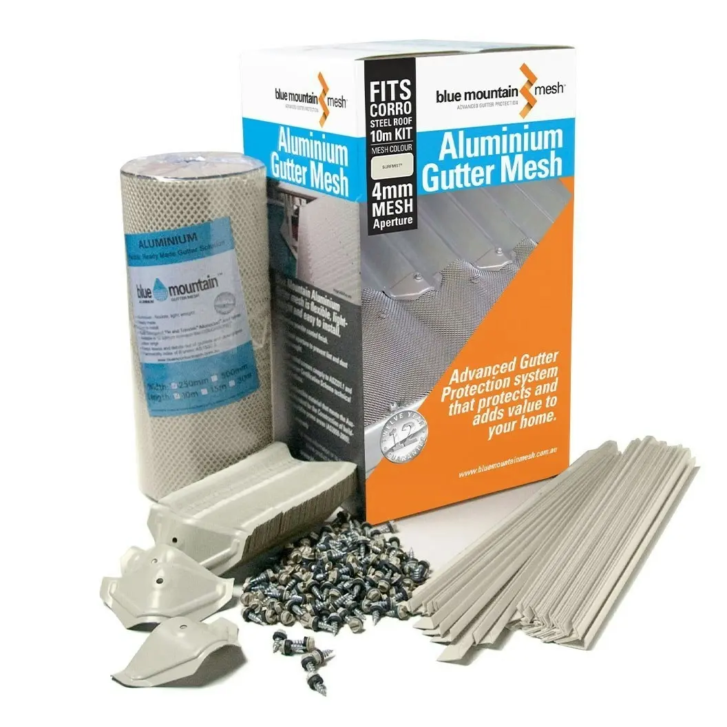 Aluminium Gutter Mesh Slate Grey CGI 10m Kit