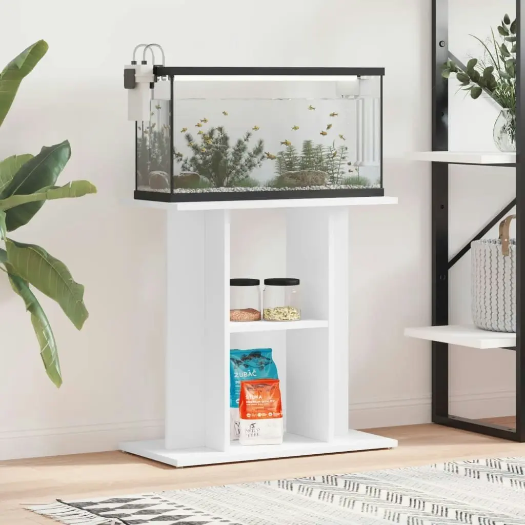 Aquarium Stand White 60x30x60 cm Engineered Wood 833567