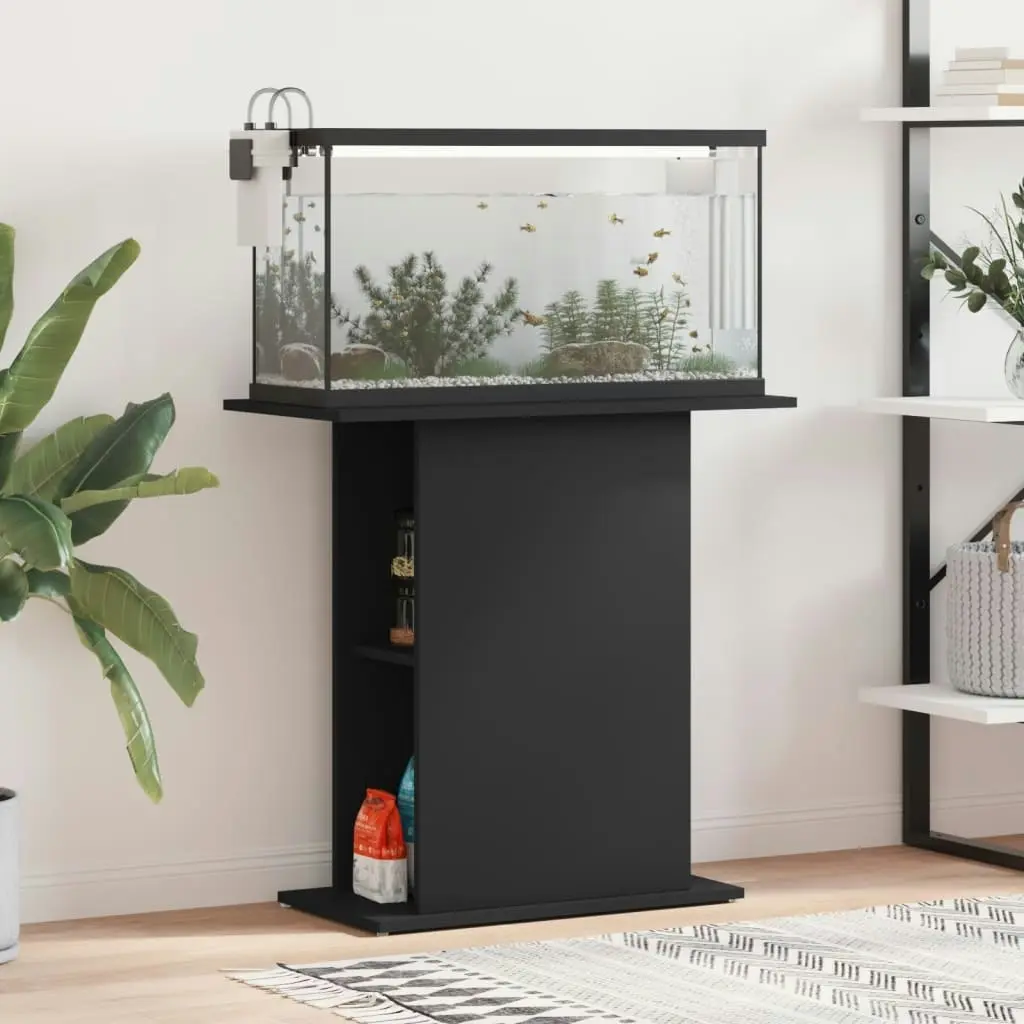 Aquarium Stand Black 75x36x72.5 cm Engineered Wood 833648