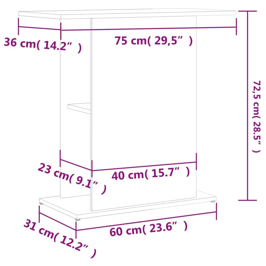 Aquarium Stand Black 75x36x72.5 cm Engineered Wood 833648