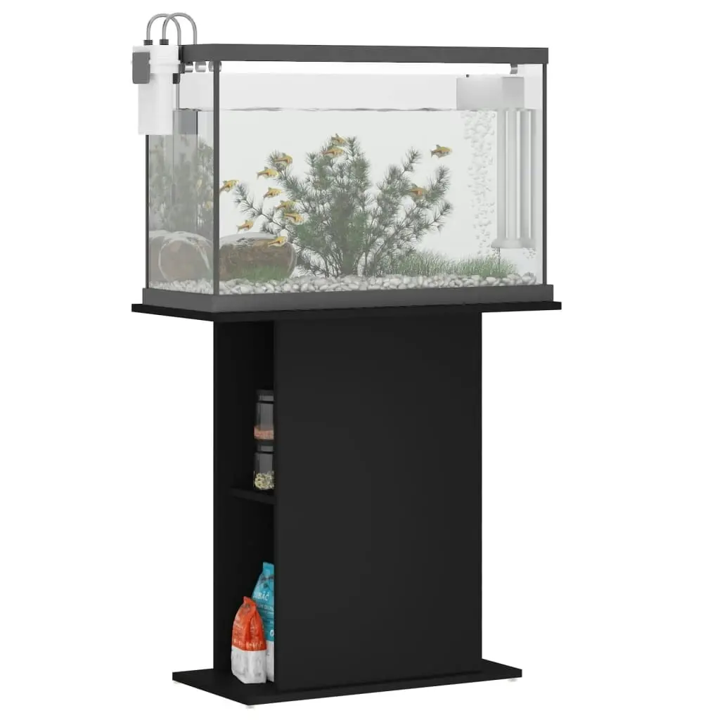 Aquarium Stand Black 75x36x72.5 cm Engineered Wood 833648