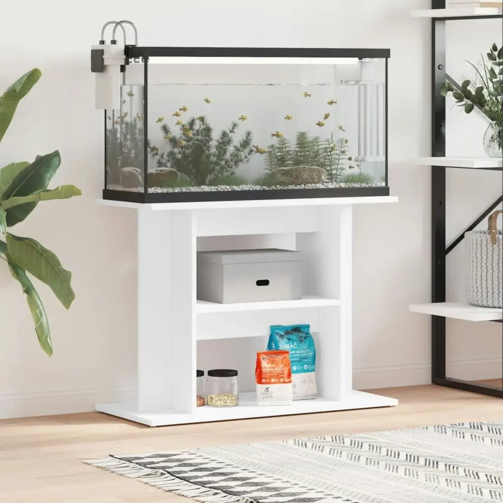 Aquarium Stand White 80x35x60 cm Engineered Wood 833575