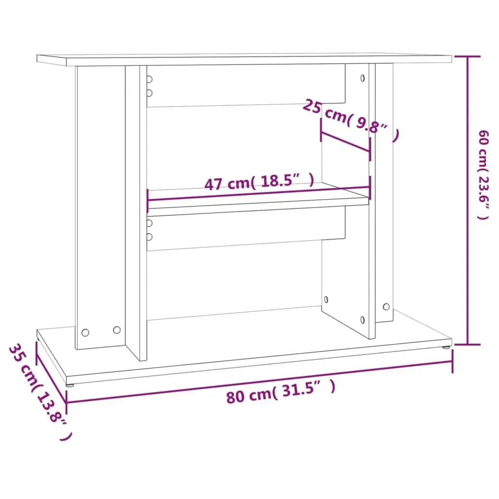 Aquarium Stand Black 80x35x60 cm Engineered Wood 833576