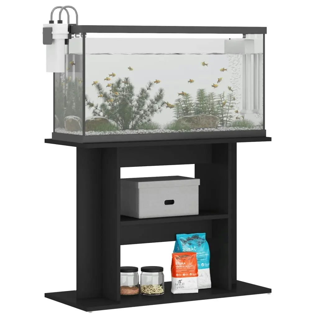 Aquarium Stand Black 80x35x60 cm Engineered Wood 833576