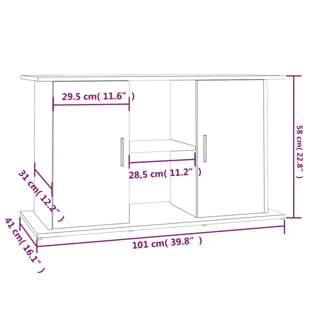 Aquarium Stand Black 101x41x58 cm Engineered Wood 833608