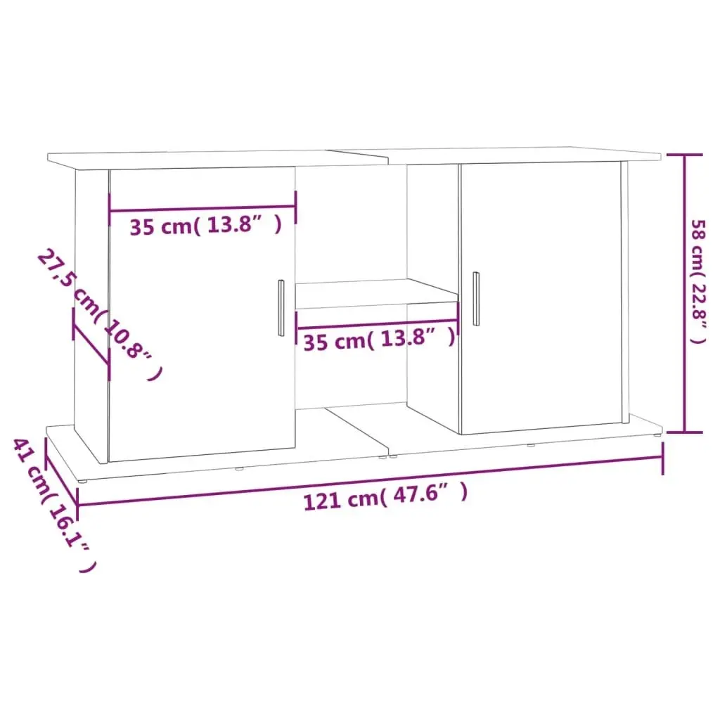 Aquarium Stand Black 121x41x58 cm Engineered Wood 833616