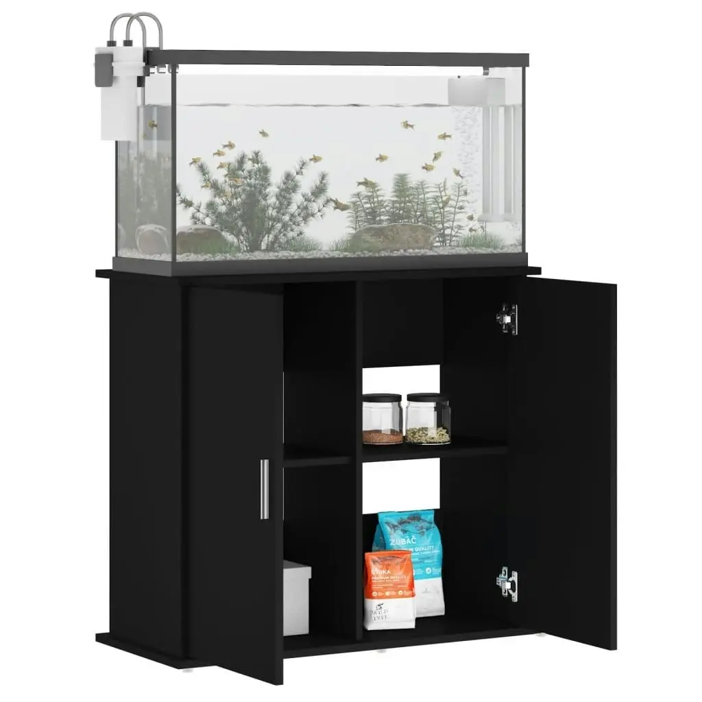 Aquarium Stand Black 81x36x73 cm Engineered Wood 833624