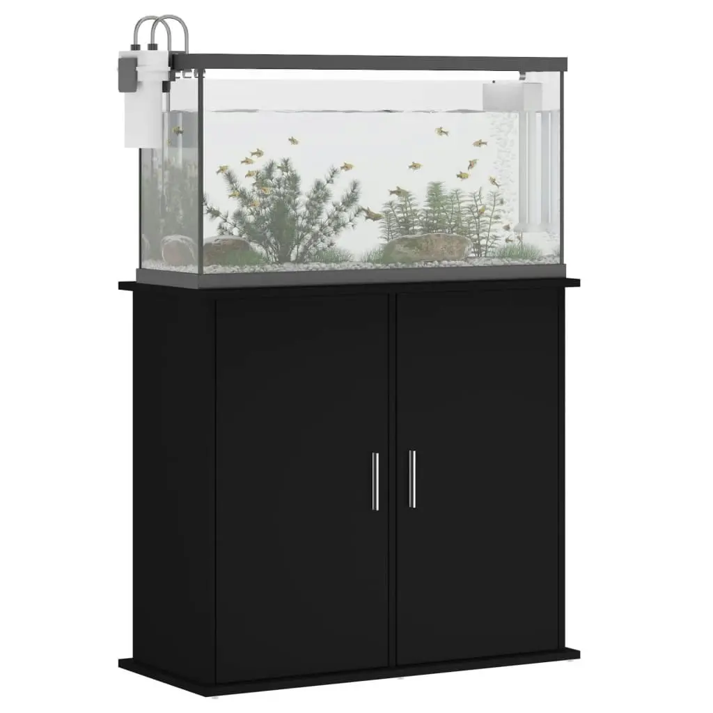 Aquarium Stand Black 81x36x73 cm Engineered Wood 833624