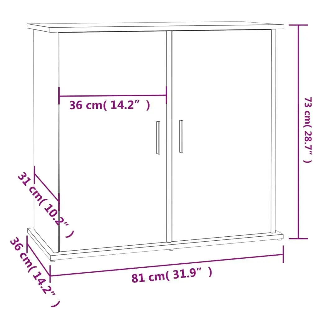 Aquarium Stand White 81x36x73 cm Engineered Wood 833623