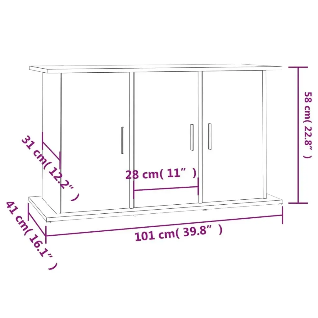 Aquarium Stand Black 101x41x58 cm Engineered Wood 833632