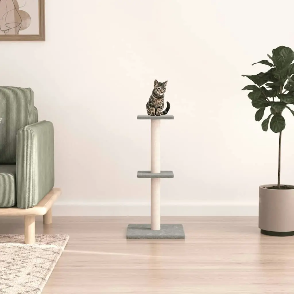 Cat Tree with Sisal Scratching Posts Light Grey 73 cm 172035