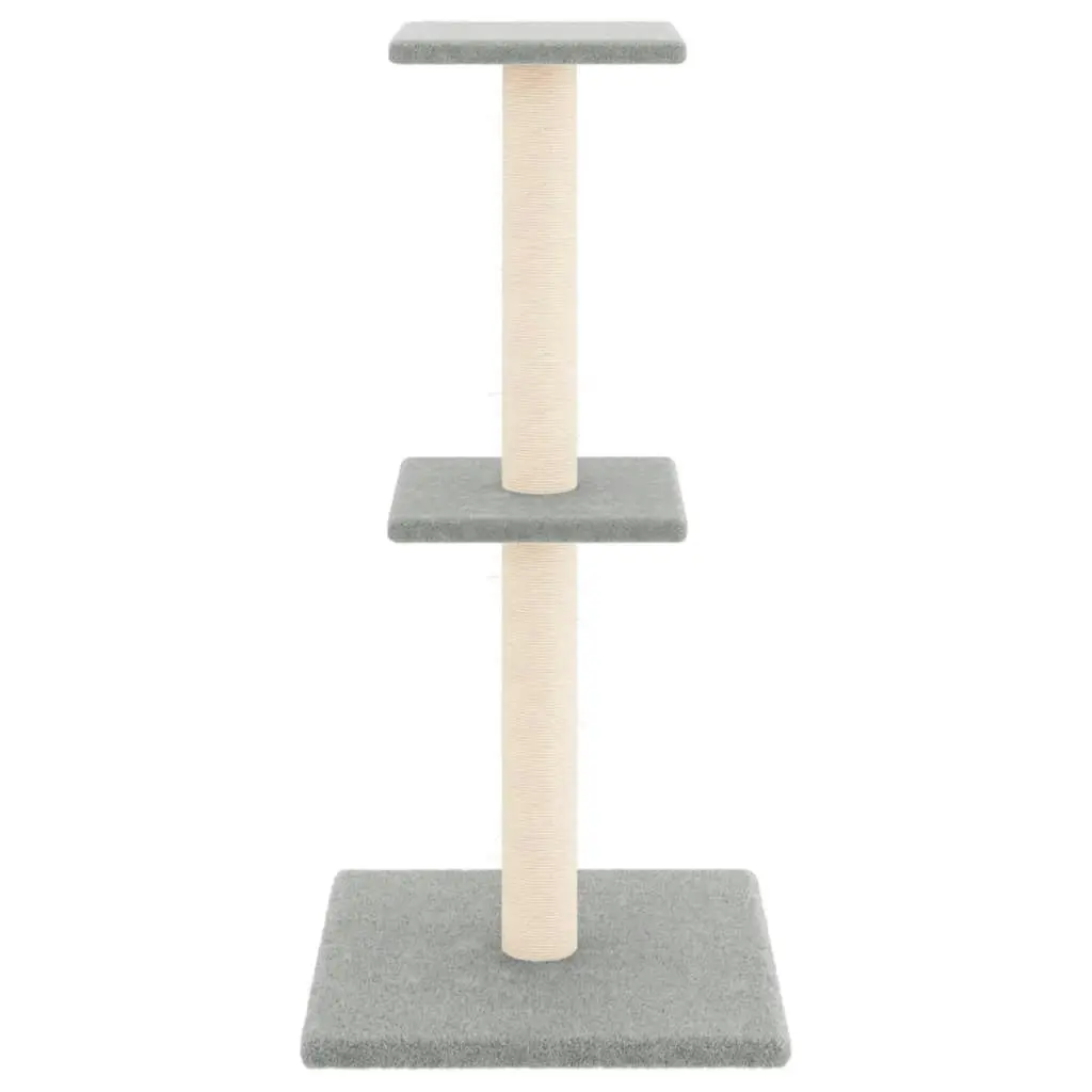 Cat Tree with Sisal Scratching Posts Light Grey 73 cm 172035