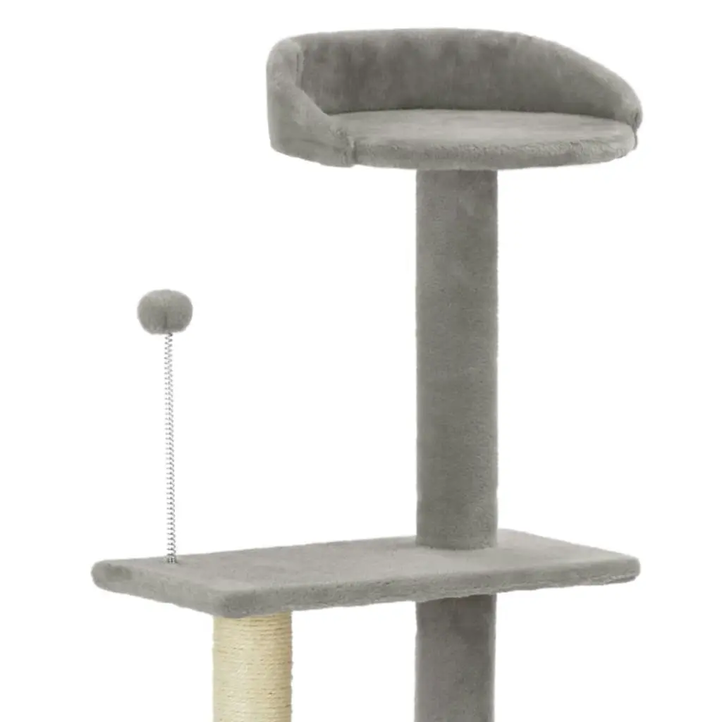 Cat Tree with Sisal Scratching Post Grey 125 cm 170708