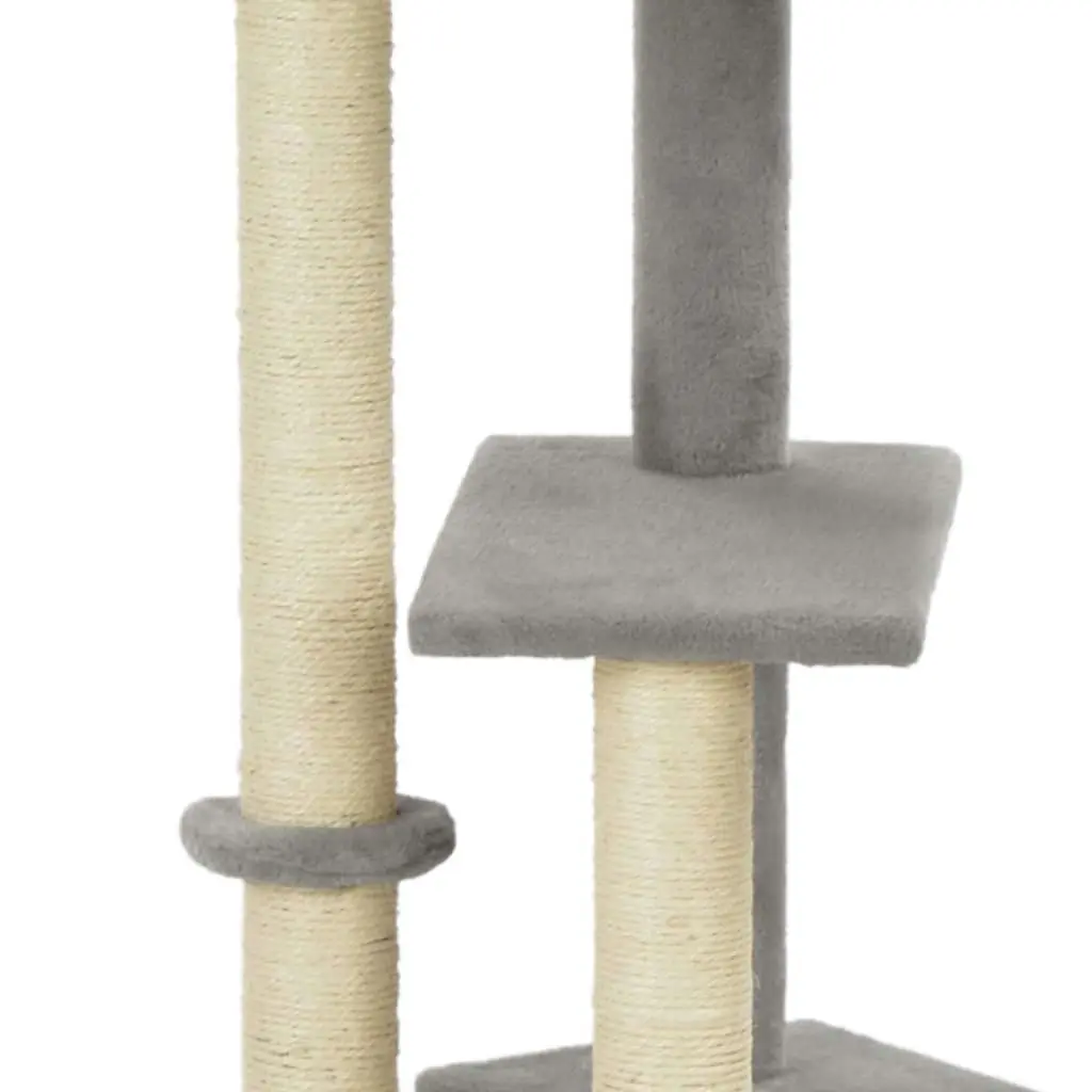 Cat Tree with Sisal Scratching Post Grey 125 cm 170708