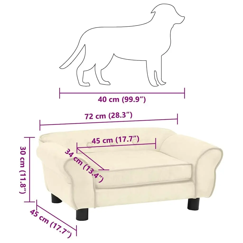 Dog Sofa Cream 72x45x30 cm Plush 171042