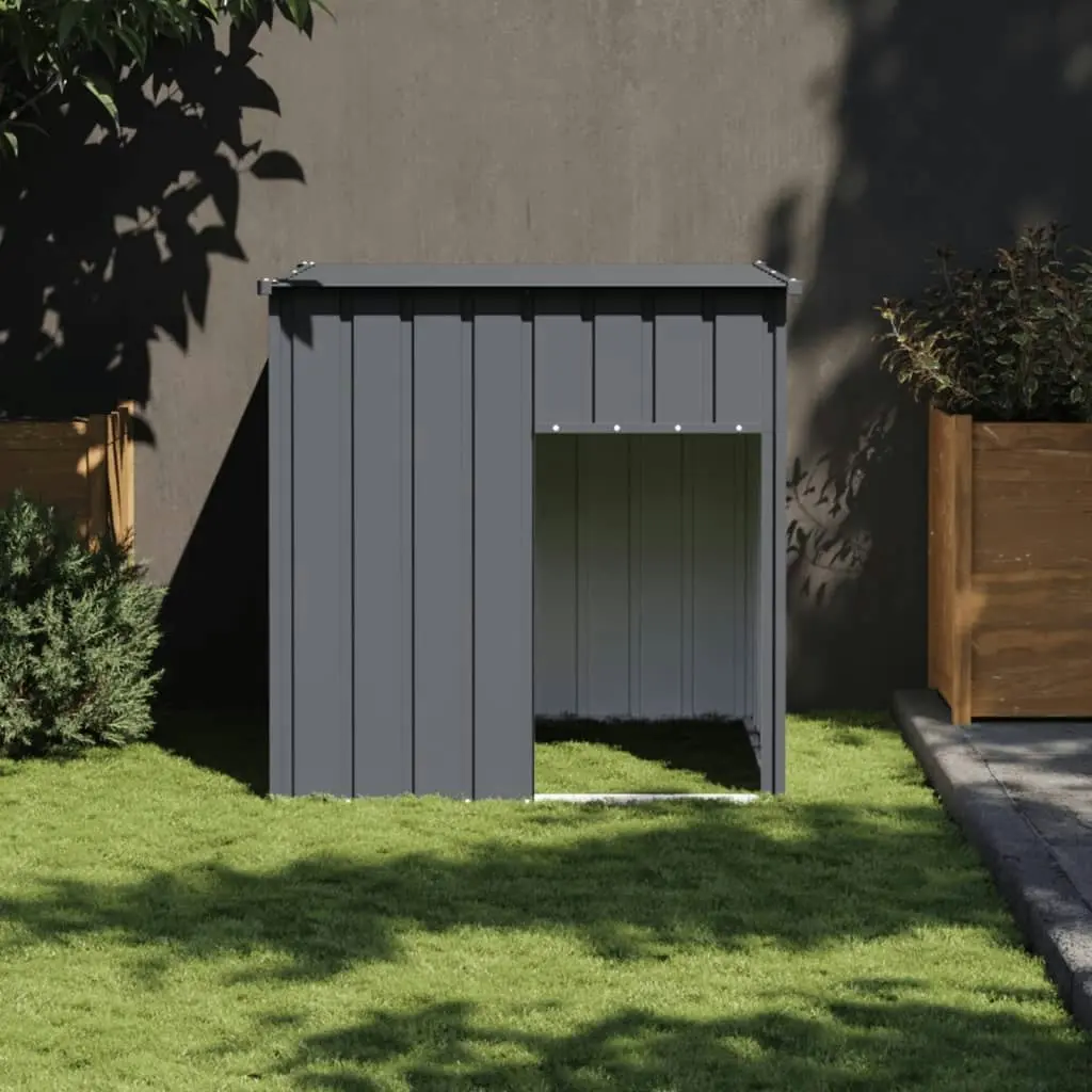 Dog House with Roof Anthracite 110x103x109 cm Galvanised Steel 172355