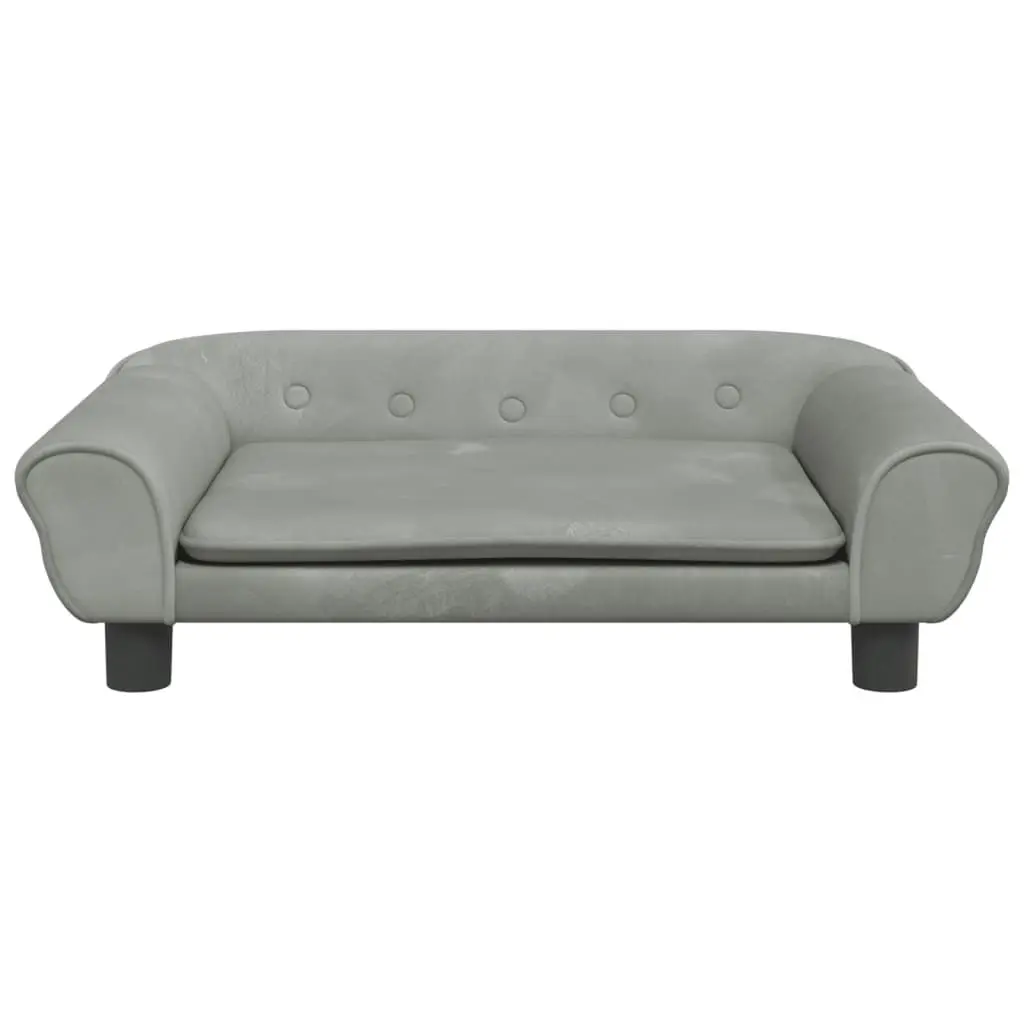 Dog Bed Light Grey 70x48x22 cm Velvet 172013