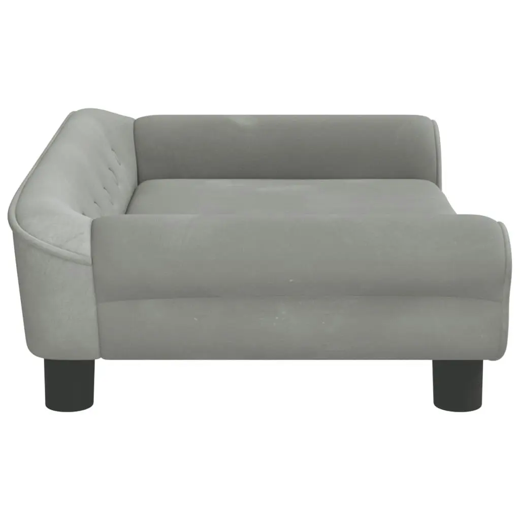 Dog Bed Light Grey 70x48x22 cm Velvet 172013