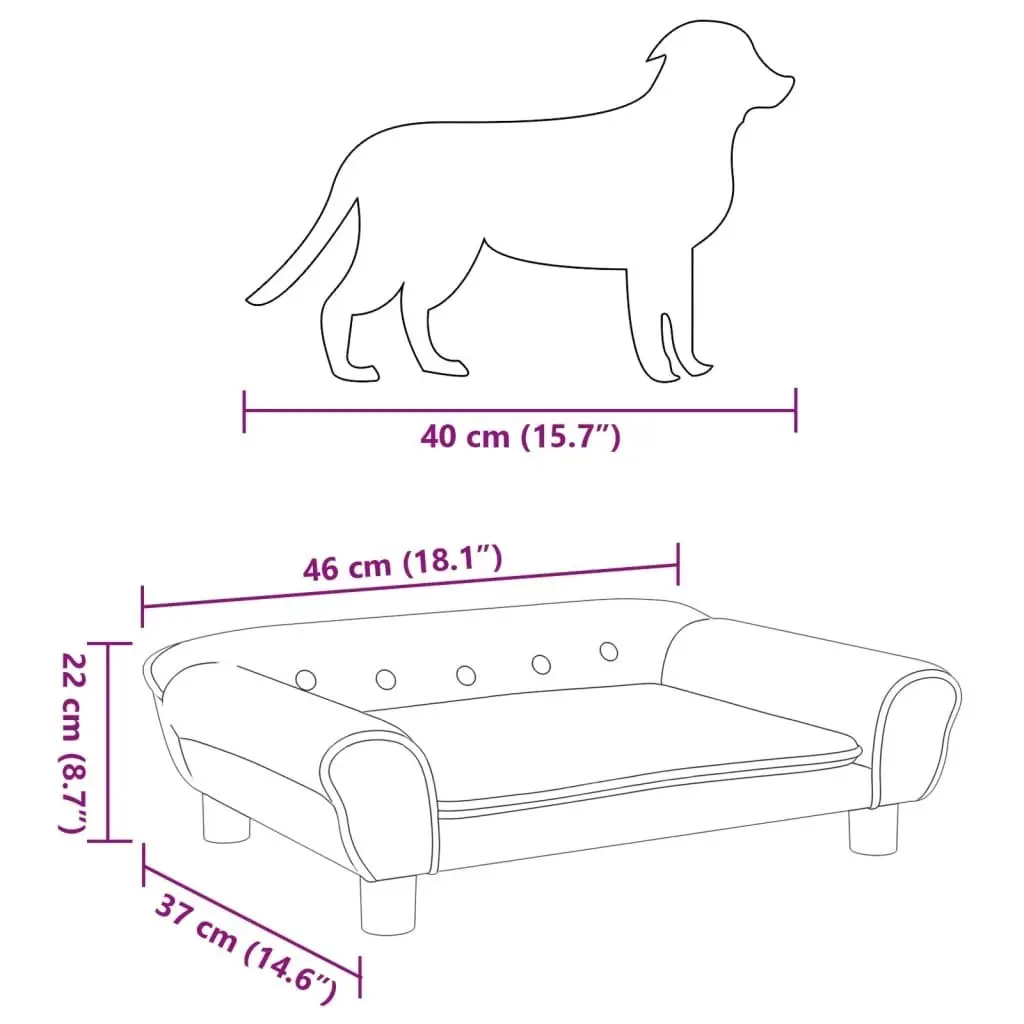 Dog Bed Light Grey 70x48x22 cm Velvet 172013