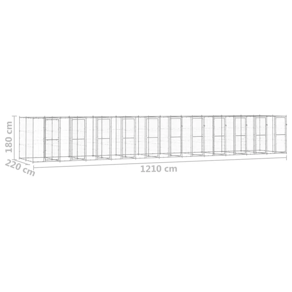 Outdoor Dog Kennel Galvanised Steel 26.62 m² 3082291