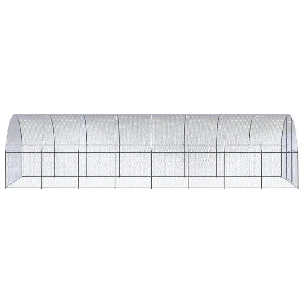 Outdoor Chicken Coop 3x8x2 m Galvanised Steel 3095466