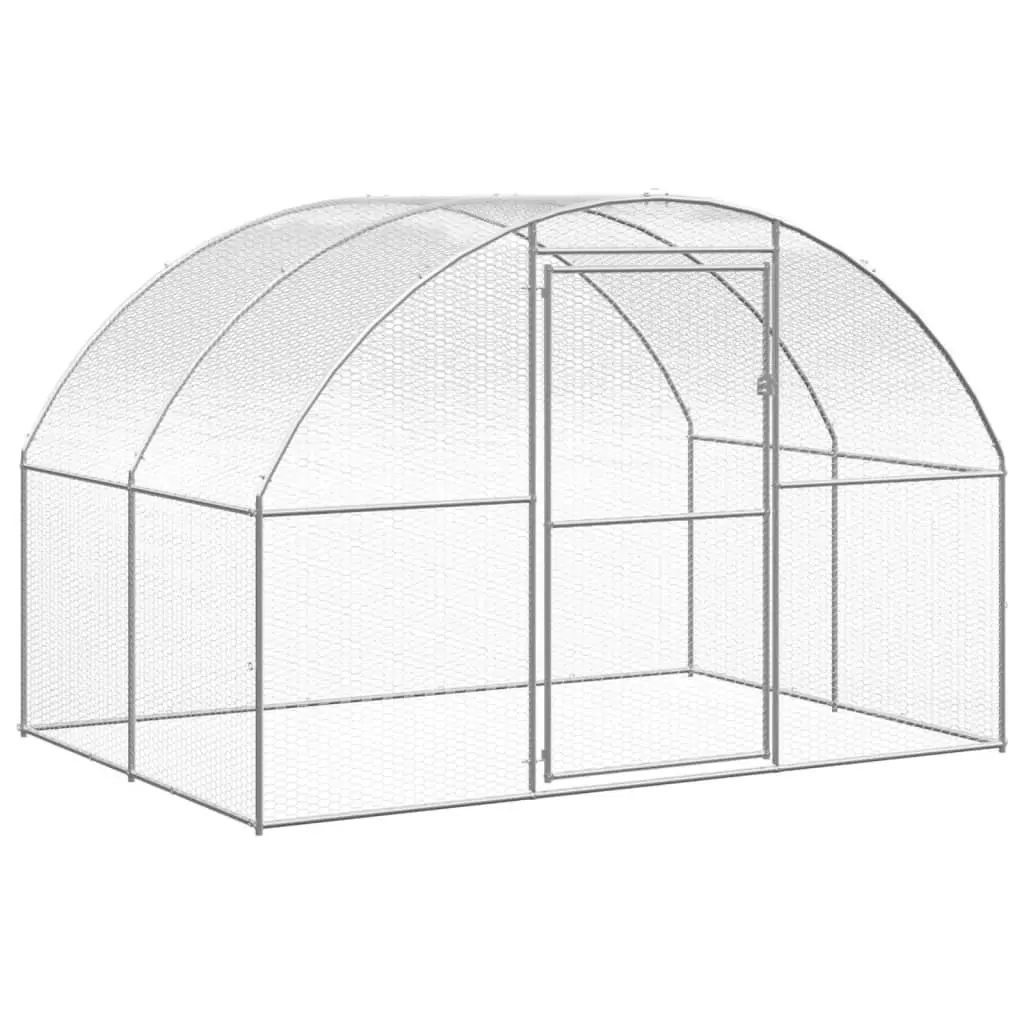 Outdoor Chicken Coop 3x8x2 m Galvanised Steel 3095466