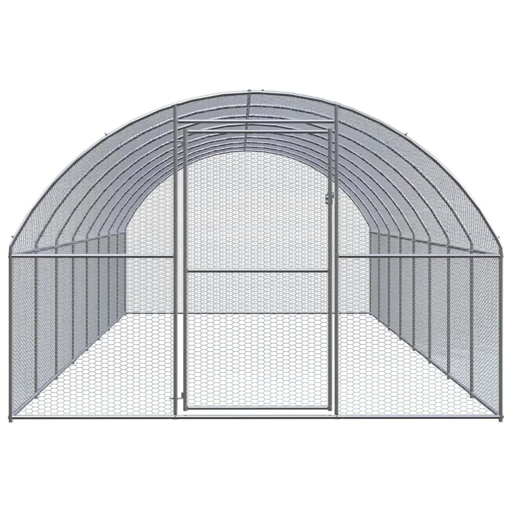 Outdoor Chicken Coop 3x8x2 m Galvanised Steel 3095466